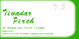 tivadar pirch business card